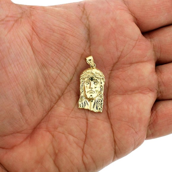 10K Real Gold Rope Chain and Jesus Face Head Pendant Set - Picture 3 of 11